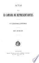 Libro Actas de la H. Cámara de Representantes ...
