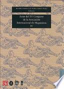 Libro Actas del XV Congreso de la Asociación Internacional de Hispanistas: Literatura hispanoamericana, siglos XIX, XX y XXI