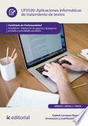 Libro Aplicaciones informáticas de tratamiento de textos. ADGN0210