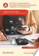 Libro Dirección de la actividad empresarial de pequeños negocios o microempresas. ADGD0210 (((2023)))