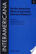 Libro Do the Americas Have a Common Literary History?