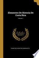 Libro Elementos De Historia De Costa Rica;
