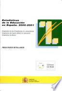 Libro Estadísticas de la educación en España, 2000-2001