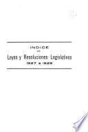 Indice de leyes y resoluciones legislativas