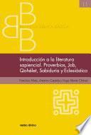 Libro Introducción a la literatura sapiencial. Job, Qohelet, Proverbios, Sabiduría, Eclesiástico
