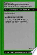Libro Las construcciones con verbo soporte en un corpus de especialidad