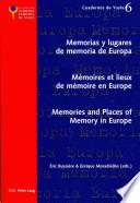 Libro Memorias Y Lugares de Memoria de Europe