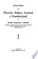 Nociones de derecho politico general y constitucional
