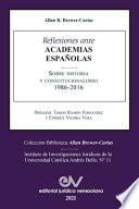 Libro Reflexiones Ante Las Academias Españolas Sobre Historia Y Constitucionalismo